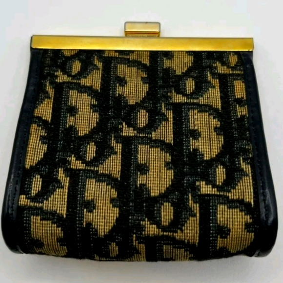 Dior Handbags - CHRISTIAN DIOR TROTTER VINTAGE GOLD KISSLOCK COIN PURSE
